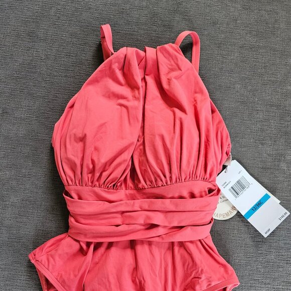 Contours By Coco Reef Bloom Iconic Belted High Neck One Piece Swimsuit Size 12 - Picture 5 of 10